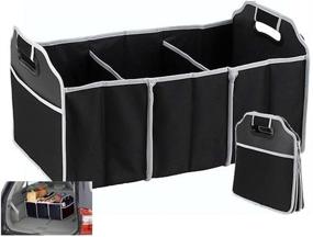 img 1 attached to 🚗 Convenient Car Trunk Organizer: Collapsible Folding Caddy for Efficient Auto Storage