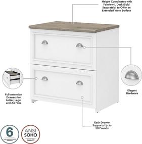 img 2 attached to 🗄️ Bush Furniture Fairview Lateral File in Shiplap Gray/Pure White - Efficient Storage Solution for Any Office Space