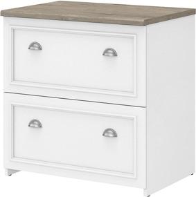 img 4 attached to 🗄️ Bush Furniture Fairview Lateral File in Shiplap Gray/Pure White - Efficient Storage Solution for Any Office Space