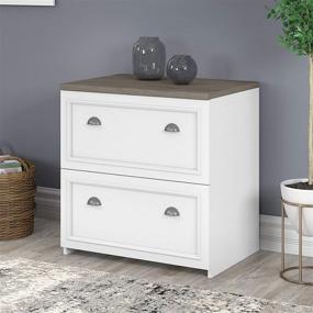 img 3 attached to 🗄️ Bush Furniture Fairview Lateral File in Shiplap Gray/Pure White - Efficient Storage Solution for Any Office Space