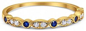 img 4 attached to 💍 Eternity Simulated Blue Sapphire Sterling Jewelry: Stunning Women's Accessory for Timeless Style