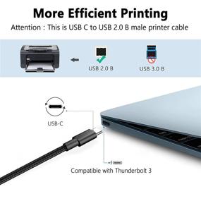 img 3 attached to 🔌 6.6фт USB C принтерный кабель от Deegotech - USB B к USB C 2.0 плетеный шнур для HP Canon MacBook Pro iMac MIDI Piano Brother Epson Samsung (2м)