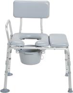 drive medical 12005kdc-1: padded transfer bench commode chair for toilet - gray logo