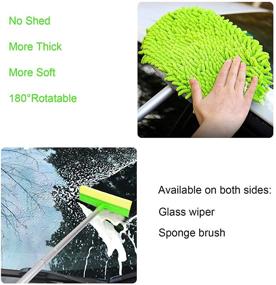 img 1 attached to 🚗 Ultimate Car Cleaning Kit: 62" Microfiber Car Wash Brush Mop with Chenille Scratch-Free Heads & Squeegee