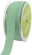 green twill chevron striped ribbon - may arts 3/4-inch wide logo