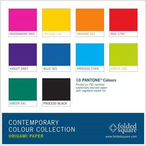 img 2 attached to 🎨 Contemporary Colour Collection: Origami Paper Gift Set - 100 Sheets, 6” Square