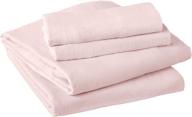 🛏️ cozy queen-size pointehaven flannel deep pocket set with oversized flat sheet in rose quartz logo