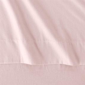 img 1 attached to 🛏️ Cozy Queen-size Pointehaven Flannel Deep Pocket Set with Oversized Flat Sheet in Rose Quartz