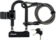 🔒 thinvik heavy duty anti theft bike u-lock with tool mounting bracket - 12mm x 1.2m steel cable, 48in length, 18mm shackle - ideal for road, mountain, electric, and folding bicycles logo