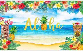 img 4 attached to 🌺 Vibrant 5x3ft Allenjoy Aloha Backdrop: Capture the Essence of Hawaiian Summer for Memorable Luau, Birthday, or Baby Shower Party Photography