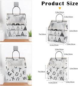 img 3 attached to 🗄️ Convenient 2-in-1 Wall Hanging Storage Bags with Hooks - Ideal for Kitchen, Bathroom & Closet Organization (Letters and Sailboat Design)