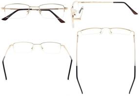 img 3 attached to Eyekepper Flex Memory Titanium Bridge Bendable Half-Rim Reading Glasses for Men and Women (Gold, +1.75) - Enhanced SEO