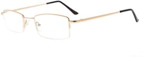 img 4 attached to Eyekepper Flex Memory Titanium Bridge Bendable Half-Rim Reading Glasses for Men and Women (Gold, +1.75) - Enhanced SEO