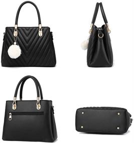 img 3 attached to Trendy Fashion Leather Handbags: Stylish Top Handle Shoulder Women's Handbags & Wallets for Satchels