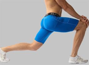 img 2 attached to SILKWORLD Compression Shorts Pockets Running Sports & Fitness for Other Sports