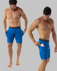 img 1 attached to SILKWORLD Compression Shorts Pockets Running Sports & Fitness for Other Sports
