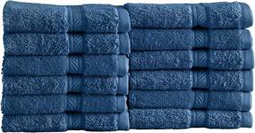 img 3 attached to 🔵 PureSoft Collection: Eco-Friendly 6-Pack Hand Towel Set - Woven Solid Color Absorbent Towels in Blue