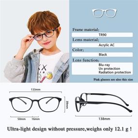 img 1 attached to 😎 Blue Light Blocking Glasses for Teens and Kids, Ultra-Light Gaming Computer Eyewear, Unbreakable Frame with Case, Anti Eyestrain, Blu-ray, UV400 Protection