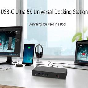 img 1 attached to 🖥️ WAVLINK USB C Docking Station - Single 5K/Dual 4K @60Hz Video Outputs - Laptop Docking Station with Gigabit Ethernet - Windows & Mac OS Compatible (2X DP, 2xHDMI, 6xUSB 3.0 Ports)