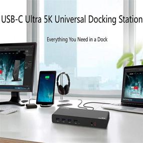 img 1 attached to 🖥️ WAVLINK USB C Док-станция - Одиночный 5K / Двойной 4K @60 Гц Видео Выходы - Док-станция для ноутбука с гигабитным Ethernet - Совместимость с Windows и Mac OS (2X DP, 2xHDMI, 6xUSB 3.0 портов)