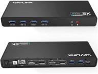🖥️ wavlink usb c docking station - single 5k/dual 4k @60hz video outputs - laptop docking station with gigabit ethernet - windows & mac os compatible (2x dp, 2xhdmi, 6xusb 3.0 ports) logo