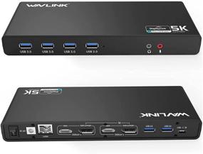 img 4 attached to 🖥️ WAVLINK USB C Док-станция - Одиночный 5K / Двойной 4K @60 Гц Видео Выходы - Док-станция для ноутбука с гигабитным Ethernet - Совместимость с Windows и Mac OS (2X DP, 2xHDMI, 6xUSB 3.0 портов)