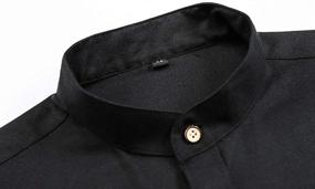 img 2 attached to Dioufond Banded Collar Shirts: An Exquisite Mandarin Style for Men's Clothing