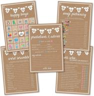 🎉 baby shower games bundle: 5 fun games, 50 sheets each, 5x7 inches, easy to play! includes baby predictions advice, emoji pictionary, guess who mommy or daddy, bingo, and word scramble for a memorable party logo