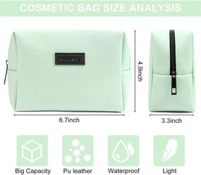 img 3 attached to 💚 Compact Green Makeup Bag for Purse: MAANGE Travel Cosmetic Bag in Portable PU Leather - Versatile Zipper Pouch for Women