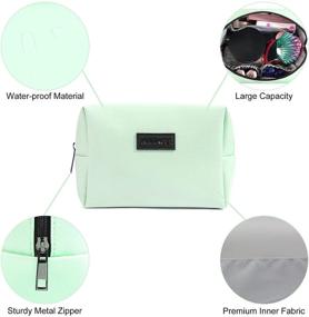 img 2 attached to 💚 Compact Green Makeup Bag for Purse: MAANGE Travel Cosmetic Bag in Portable PU Leather - Versatile Zipper Pouch for Women