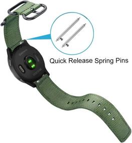 img 2 attached to ViCRiOR Garmin Venu SQ Music Replacement Watch Band - Premium Green Nylon Strap for Squared Style