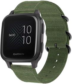 img 3 attached to ViCRiOR Garmin Venu SQ Music Replacement Watch Band - Premium Green Nylon Strap for Squared Style