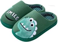 🦕 cute dinosaur kids toddler slippers boys girls - comfy memory foam house slippers for winter warmth indoor home shoes logo