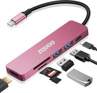 7-in-1 usb c hub - hdmi multiport adapter for usb c laptops, nintendo, and type c devices (4k hdmi, usb 3.0, sd/tf card reader, 100w pd) - pink логотип