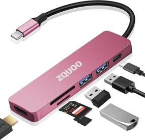 img 4 attached to 7-in-1 USB C Hub - HDMI Multiport Adapter for USB C Laptops, Nintendo, and Type C Devices (4K HDMI, USB 3.0, SD/TF Card Reader, 100W PD) - Pink