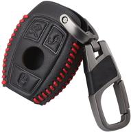 🔑 enhance your mercedes benz experience with the smart 3-button leather key cover bag fob shell car key cases logo