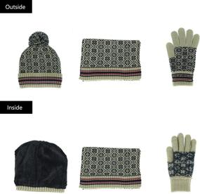 img 2 attached to Knitted Beanie Gloves Winter Thickened