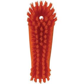img 2 attached to 🟠 Vikan 38907 Stiff Scrub Brush: 8-inch, Orange with Polypropylene and Polyester Bristles