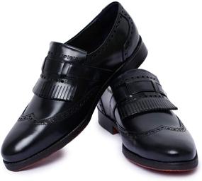 img 3 attached to Lethato Wingtip Brogue Kiltie Loafer Men's Shoes in Loafers & Slip-Ons