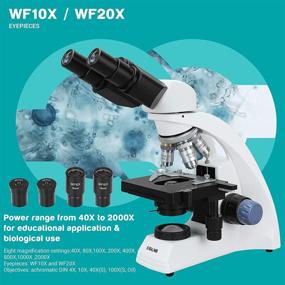 img 3 attached to 🔬 ESSLNB 40X-2000X Biological Compound Microscope with Phone Adaptor and Slides, N.A = 1.25 Abbe Condenser, LED Lab Microscopes with X-Y Mechanical Stage – Ideal for Adults and Students