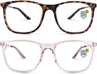 👓 olivena blue light blocking glasses 2 pack for women and men – square lightweight computer glasses, anti-eyestrain logo