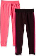 2-pack limited too girls' jacquard side stripe leggings with fleece lining logo