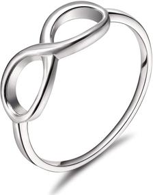 img 4 attached to 💍 Tungsten Silver Infinity Knot 925 Sterling Silver Ring: Eternity Wedding Band, Size 4-11