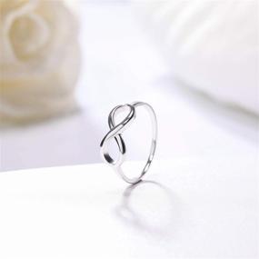 img 2 attached to 💍 Tungsten Silver Infinity Knot 925 Sterling Silver Ring: Eternity Wedding Band, Size 4-11