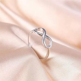 img 3 attached to 💍 Tungsten Silver Infinity Knot 925 Sterling Silver Ring: Eternity Wedding Band, Size 4-11