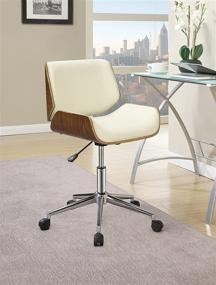 img 3 attached to 🪑 Coaster Home Furnishings Leatherette Office Chair in Ecru: Comfort and Style Combined