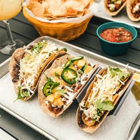 img 3 attached to 🌮 Stainless Steel Taco Holders with Convenient Handles - Dishwasher Safe