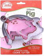 🐷 premium 3-piece stainless steel pig cookie cutter set: perfect baking tools for pig-themed treats logo