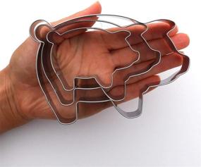 img 2 attached to 🐷 Premium 3-Piece Stainless Steel Pig Cookie Cutter Set: Perfect Baking Tools for Pig-Themed Treats