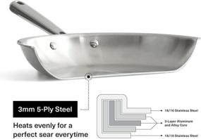 img 3 attached to Профессиональная сковорода из нержавеющей стали Misen с пяти слоями - сковорода для приготовления пищи - поверхность 10 дюймов